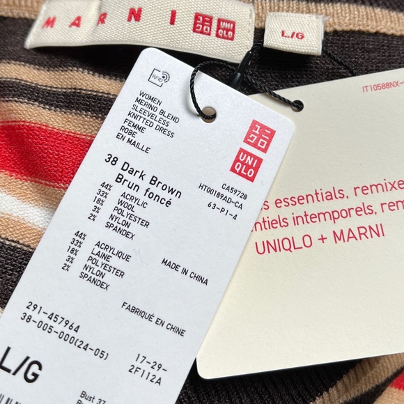 Marni for Uniqlo dress, wool, sleeveless, colour block, NWT - Picture 7 of 8